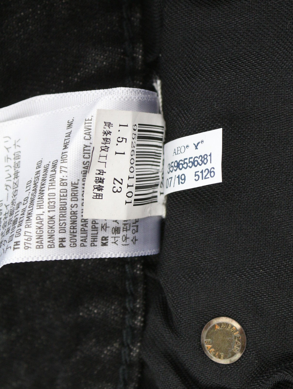 AMERICAN EAGLE OUTFITTERS Skinny Black Wash Men Jeans W30/L32 Logo All-Over