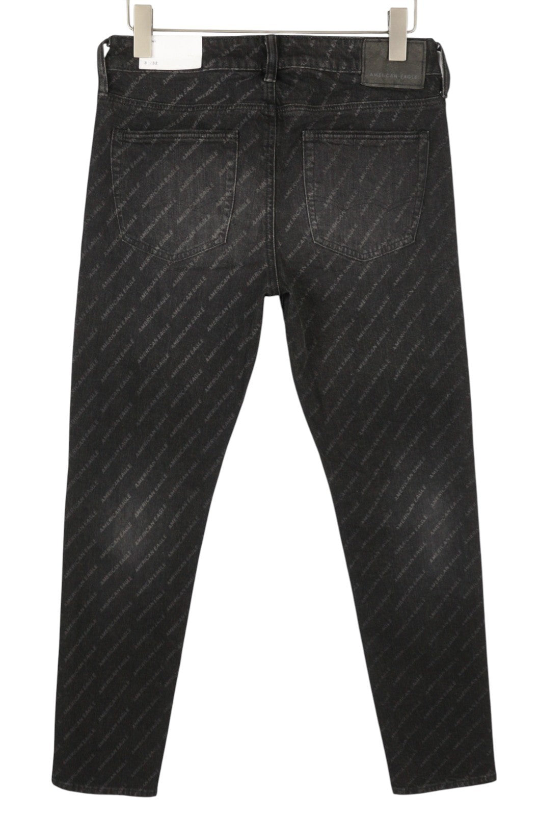 AMERICAN EAGLE OUTFITTERS Skinny Black Wash Men Jeans W30/L32 Logo All-Over
