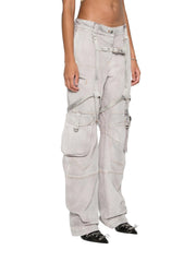OFF-WHITE Laundry Cargo Over Women Jeans W26 Lilac Burnished Baggy RRP2088