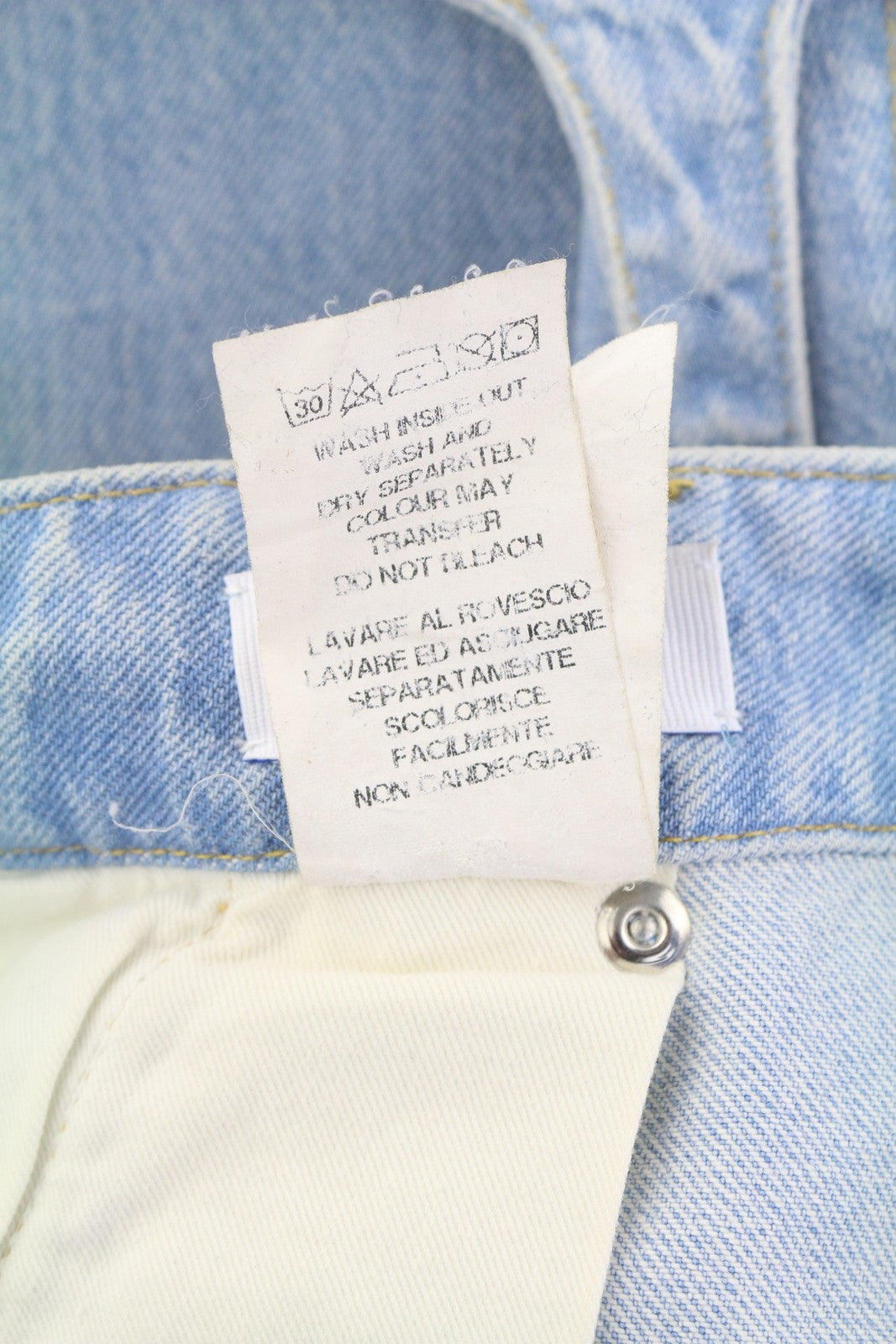 OFF-WHITE Bleach Cargo Over Pant Women Jeans W26 Light Blue Loose RRP2088