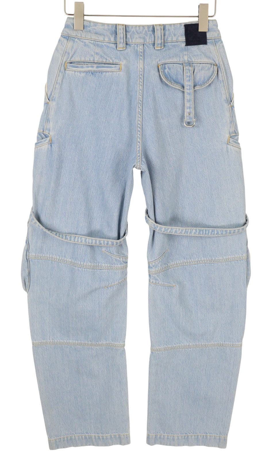 OFF-WHITE Bleach Cargo Over Pant Women Jeans W26 Light Blue Loose RRP2088