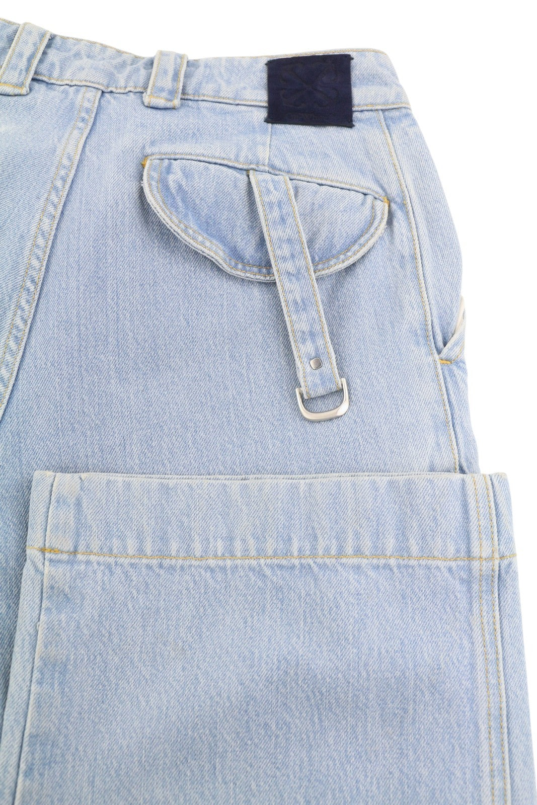 OFF-WHITE Bleach Cargo Over Pant Women Jeans W26 Light Blue Loose RRP2088