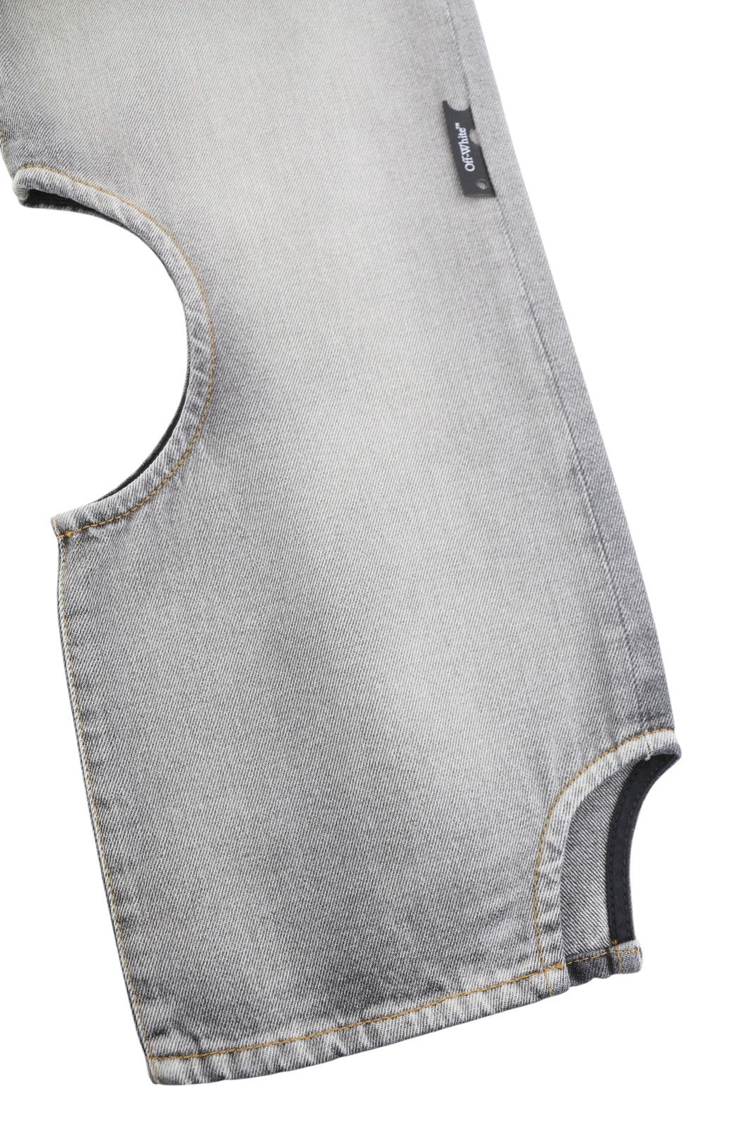 OFF-WHITE Meteor Denim Bleach Women Jeans W27 Grey Faded Cut-Out RRP765