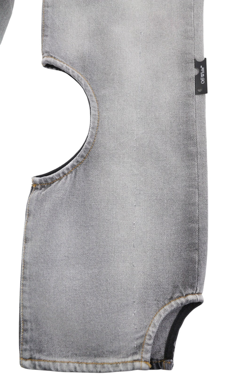 OFF-WHITE Meteor Denim Bleach Women Jeans W26 Grey Washed Cut-Out RRP765