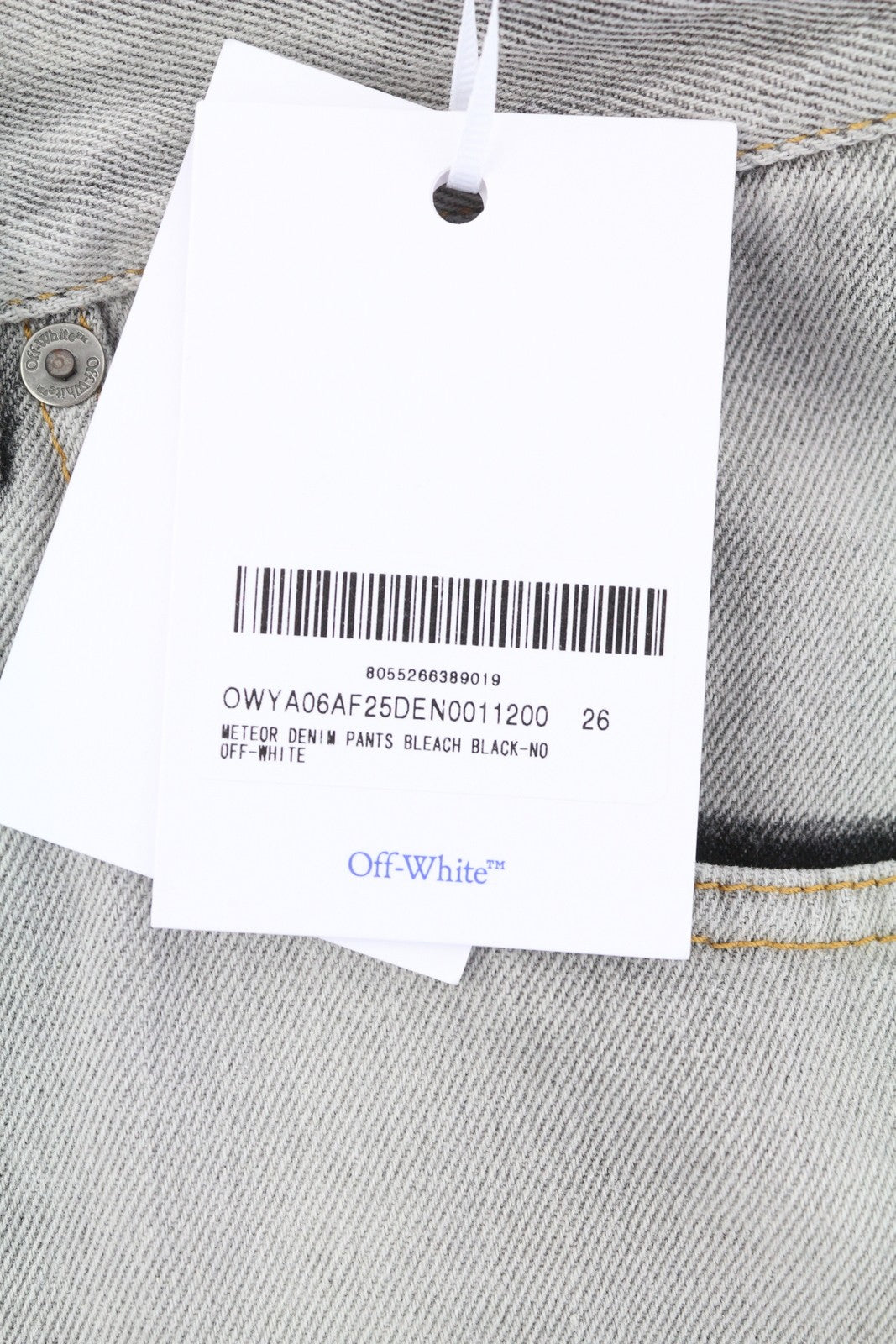 OFF-WHITE Meteor Denim Bleach Women Jeans W26 Grey Washed Cut-Out RRP765