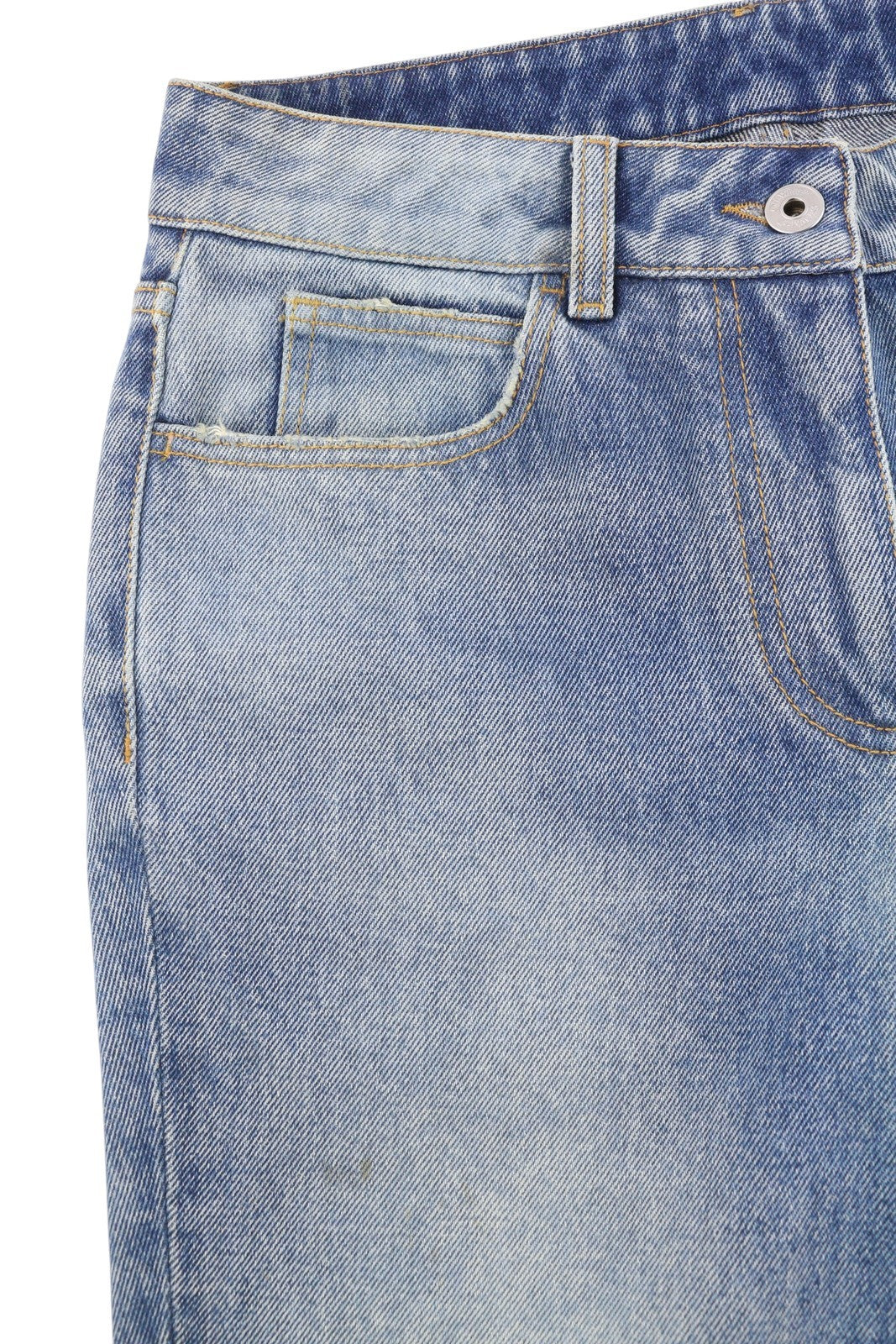 OFF-WHITE Slim Flared 5PKT Women Jeans W26 Blue Faded Bootcut Zip Fly