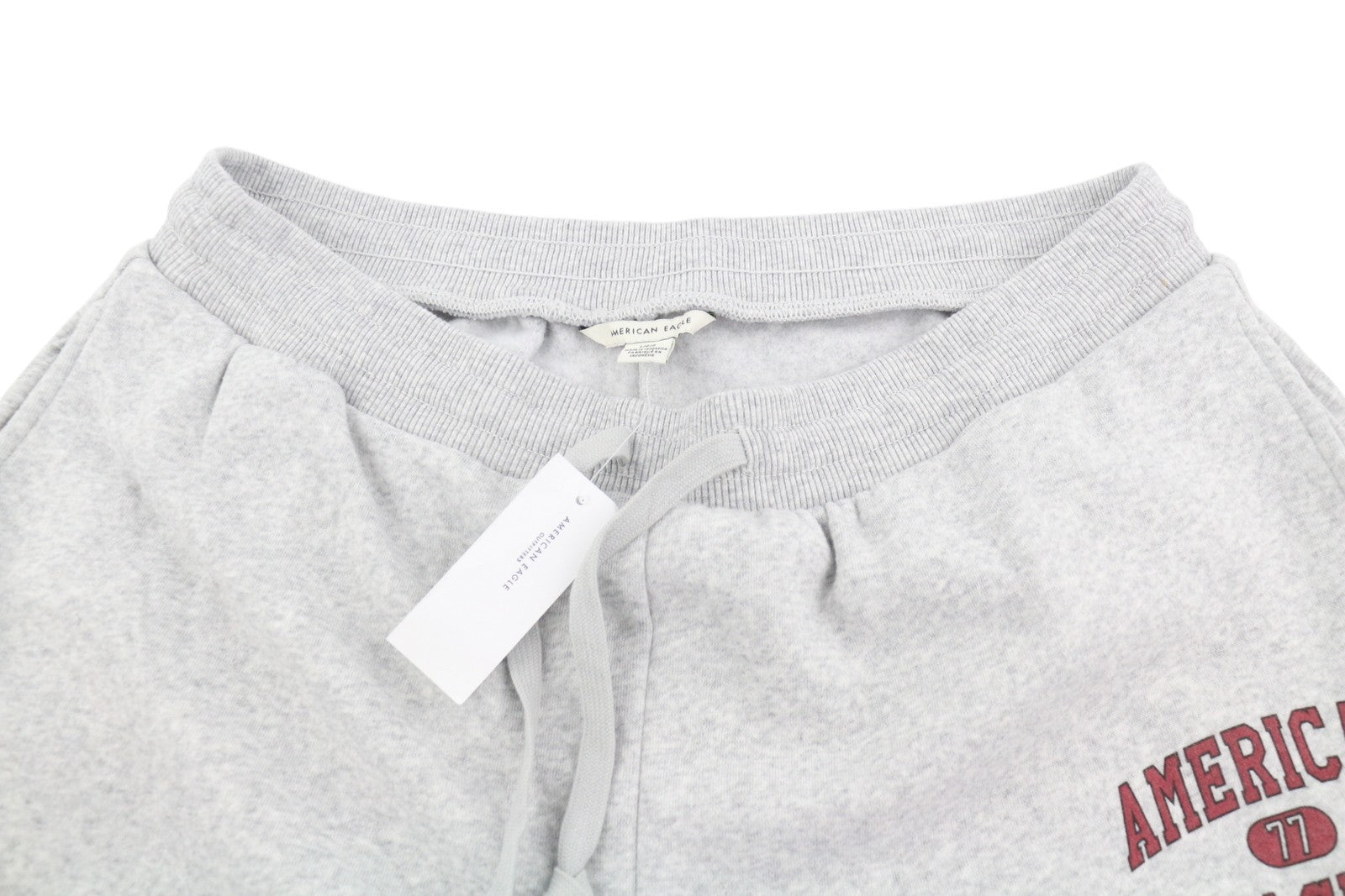 AMERICAN EAGLE OUTFITTERS Men Trousers L Grey Melange Drawstring Sweatpants