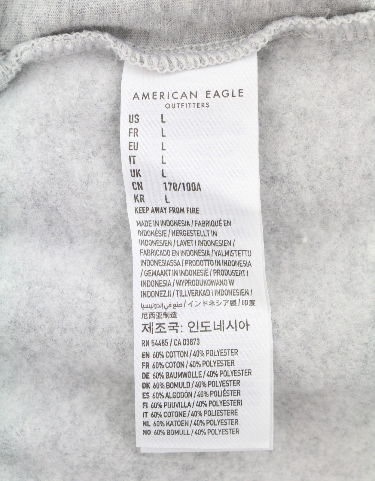 AMERICAN EAGLE OUTFITTERS Men Trousers L Grey Melange Drawstring Sweatpants