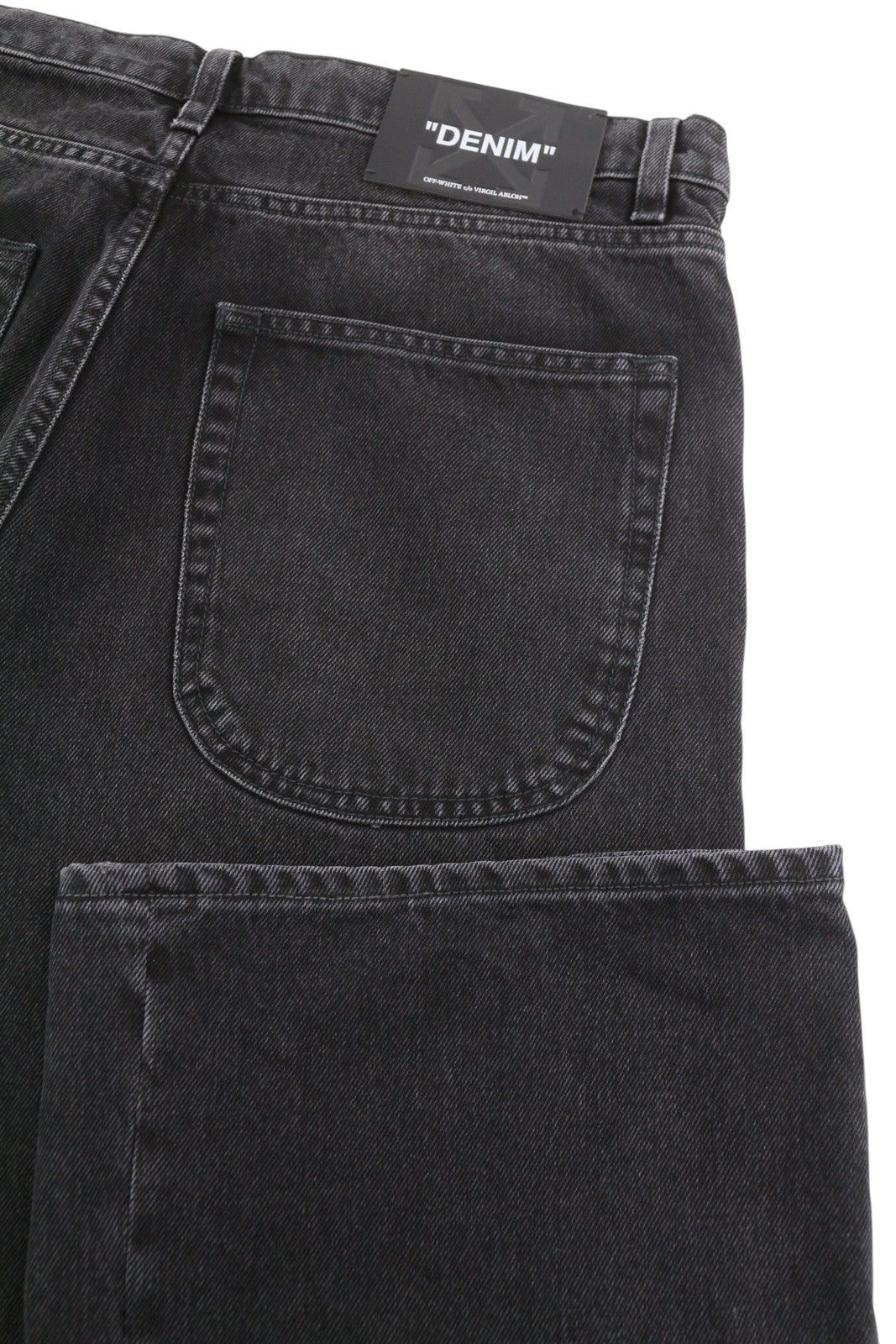 OFF-WHITE Diag Outl Relaxed Men Jeans W34 Black Regular Denim Button RRP799