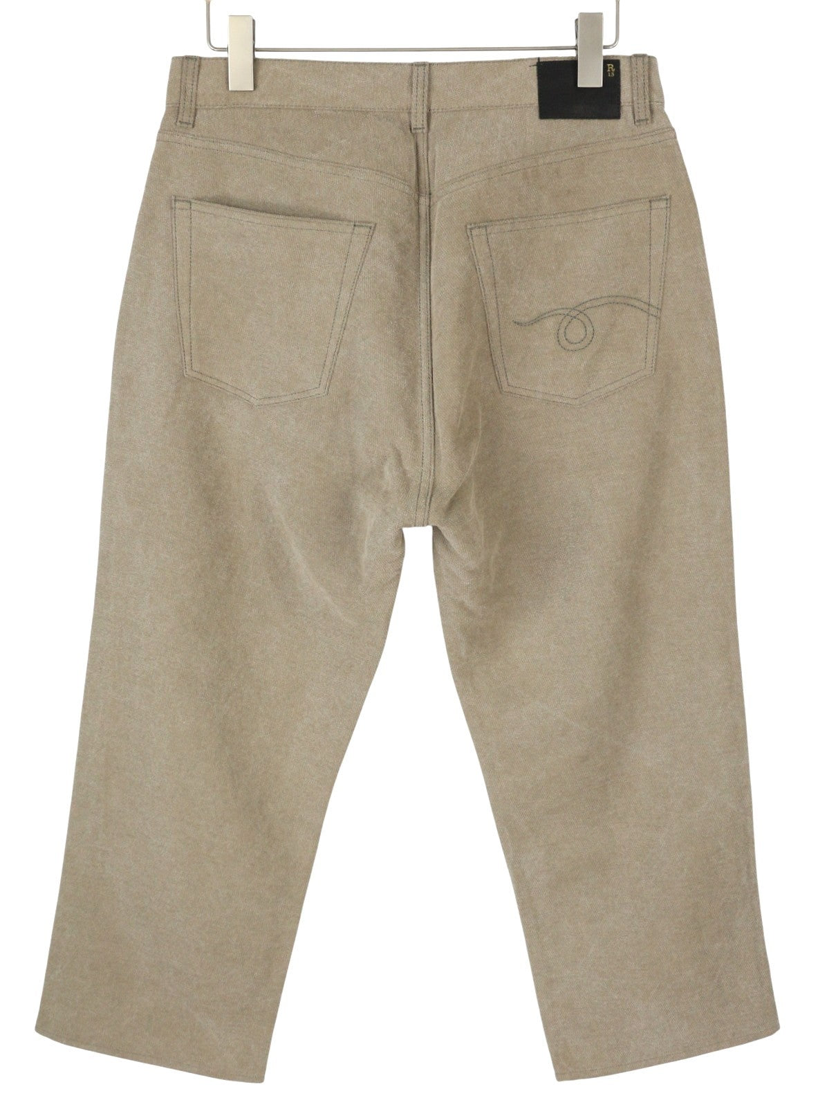 R13 X-BF Women Trousers 29 Beige Hemp Blend Cropped Straight Zip PF25