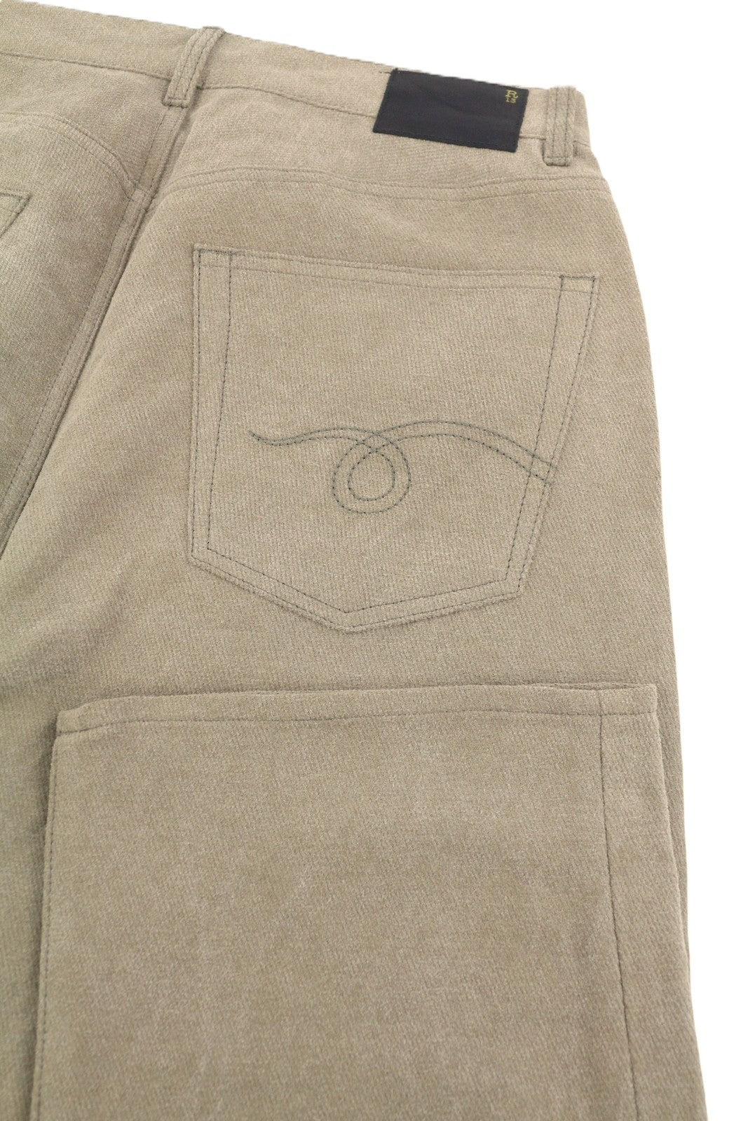 R13 X-BF Women Trousers 29 Beige Hemp Blend Cropped Straight Zip PF25
