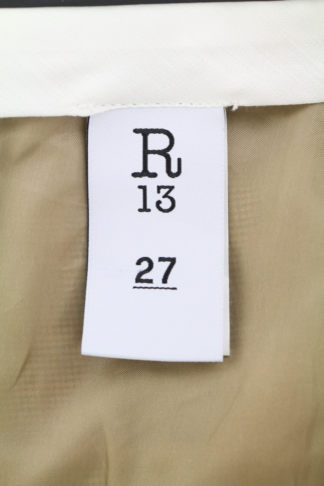 R13 Pleated Pocket Women Trousers 27 Brown Wool Linen Cropped Pattern SS25