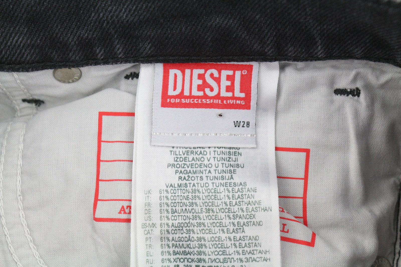 DIESEL 1995 D-Sark 09G19 Men Jeans W28/L32 Grey Faded Distress Slim RRP225