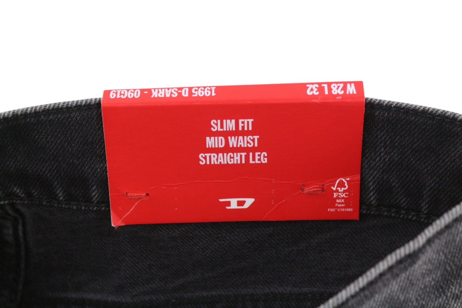DIESEL 1995 D-Sark 09G19 Men Jeans W28/L32 Grey Faded Distress Slim RRP225