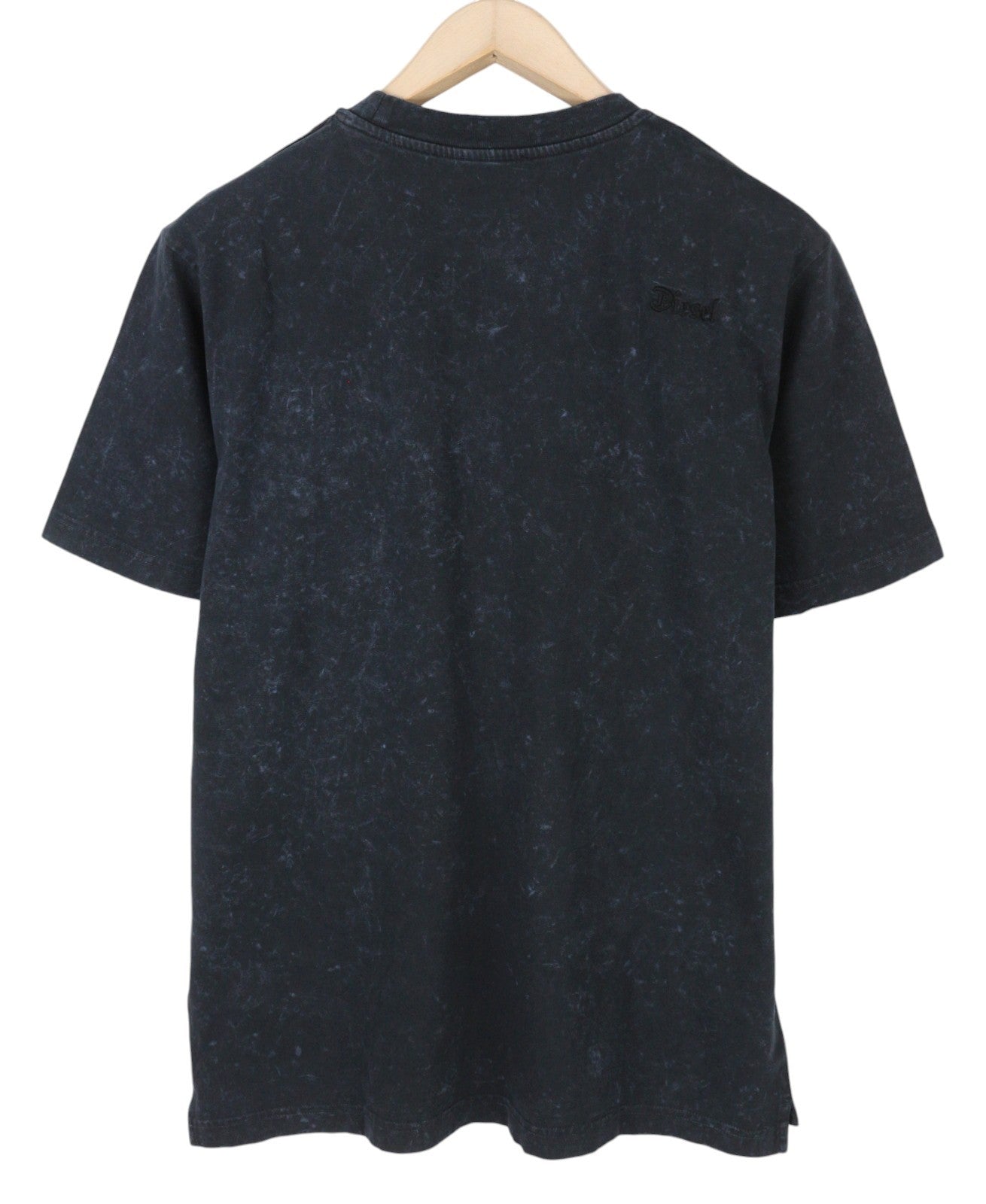 DIESEL T-Just-Slits-B65 Men T-Shirt S Dark Blue Crew Neck Wash Effect