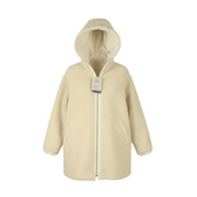 WOOLRICH Reversible Teddy Parka Women Jacket S Cream Wool Blend RRP899