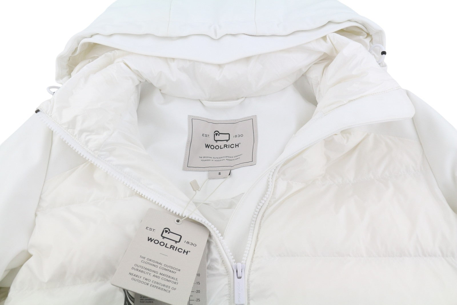 WOOLRICH Soft Shell Down Hybrid Women Jacket S White Quilted RRP520