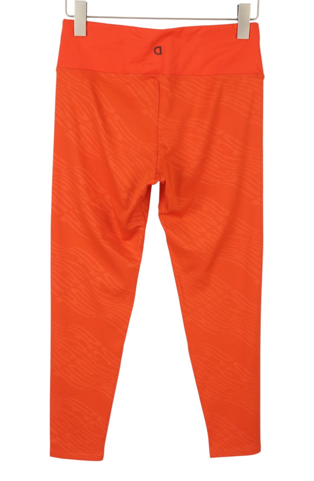 DESIGUAL Lemon Women Leggings L Orange Patterned Cropped Ankle Stretch Fitted