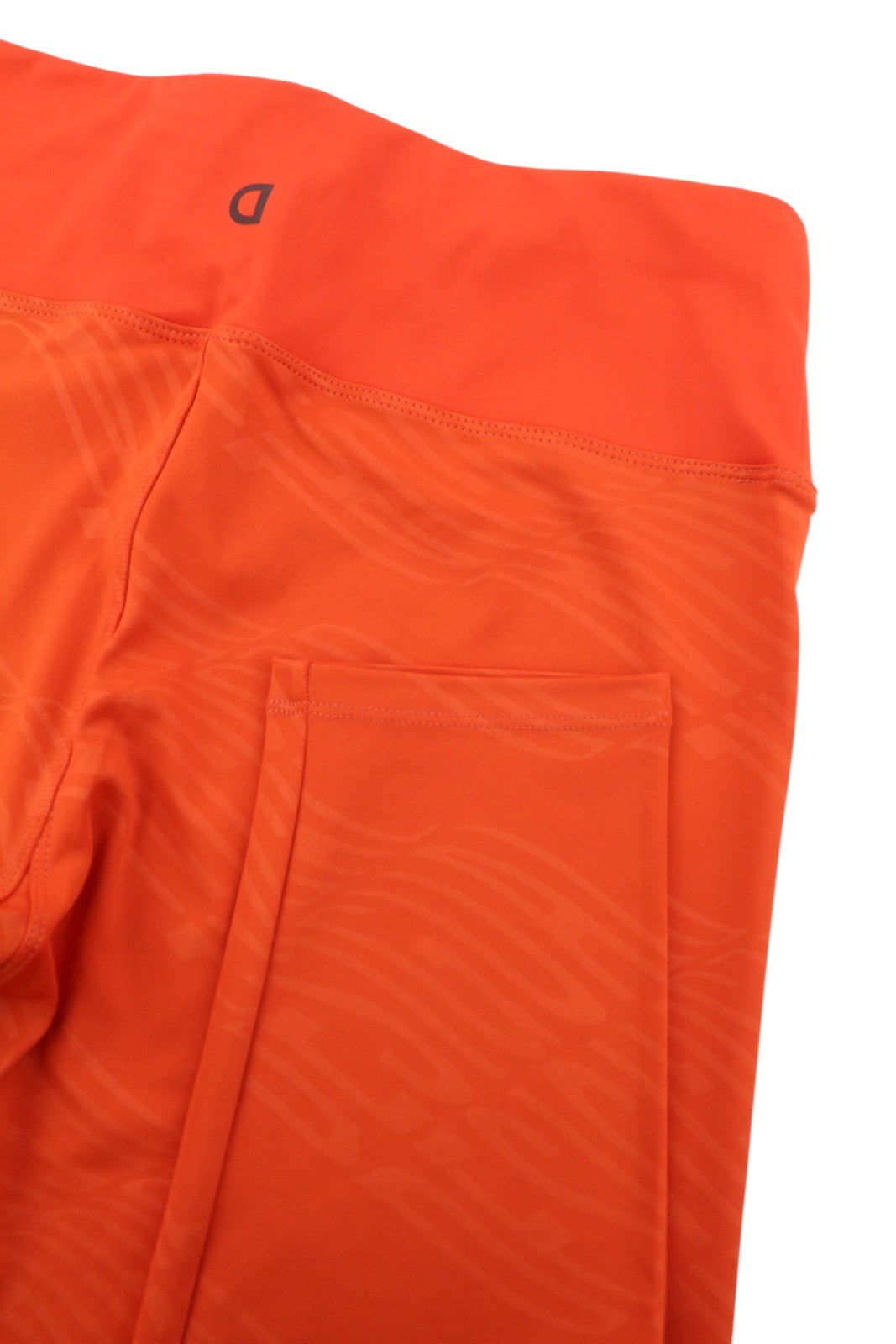 DESIGUAL Lemon Women Leggings L Orange Patterned Cropped Ankle Stretch Fitted