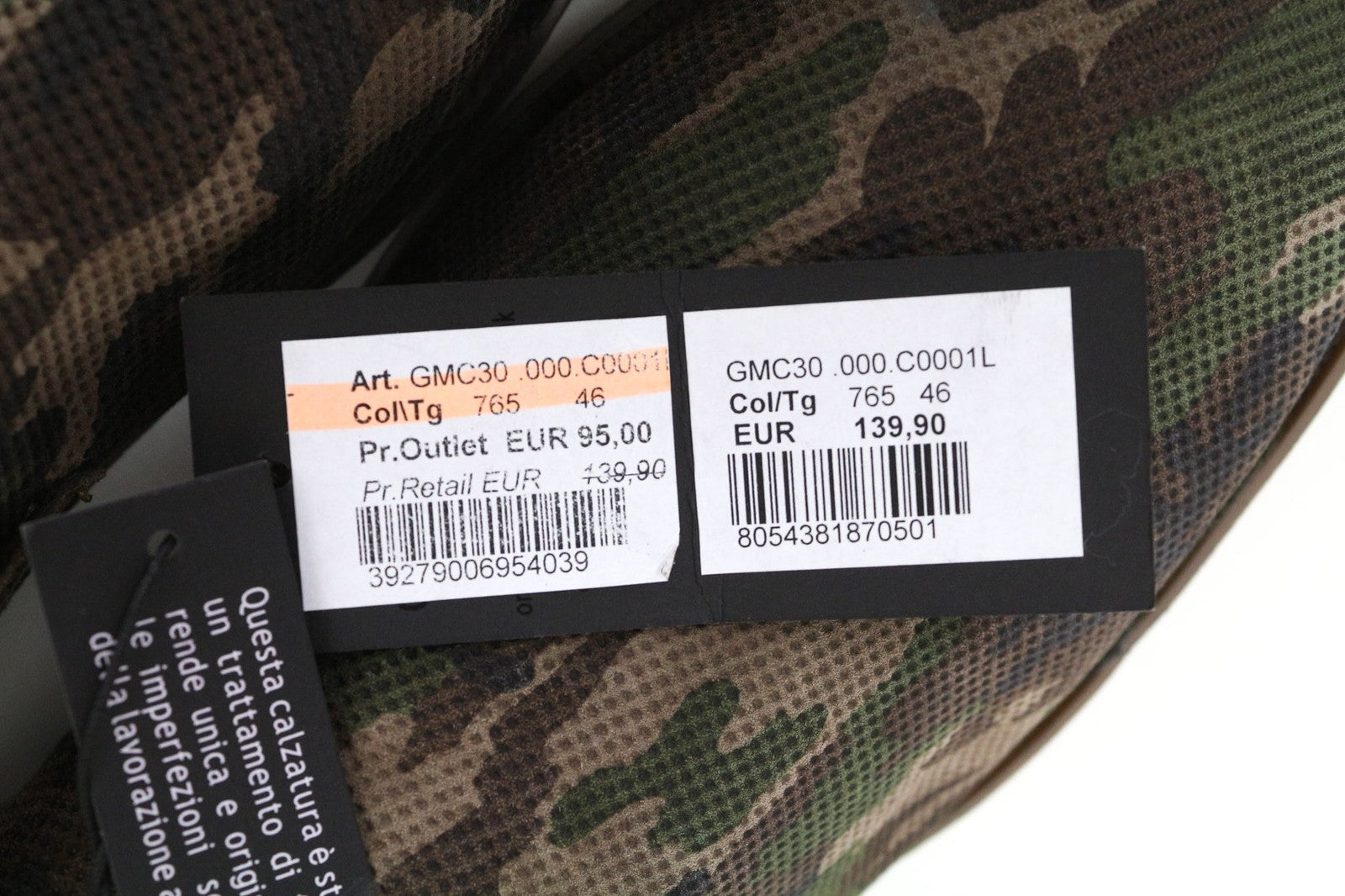 REPLAY Men Casual Shoes EU46 Brown Leather High Top Camo Lace-Up