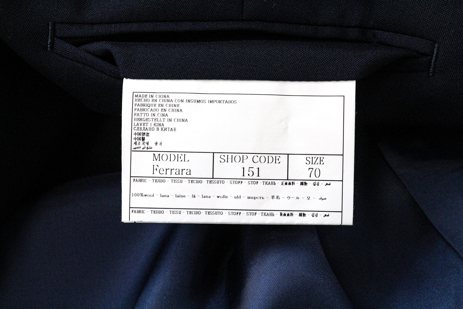 SUITSUPPLY Ferrara Men Waistcoat UK60R Blue Slim Wool V-Neck Button Formal