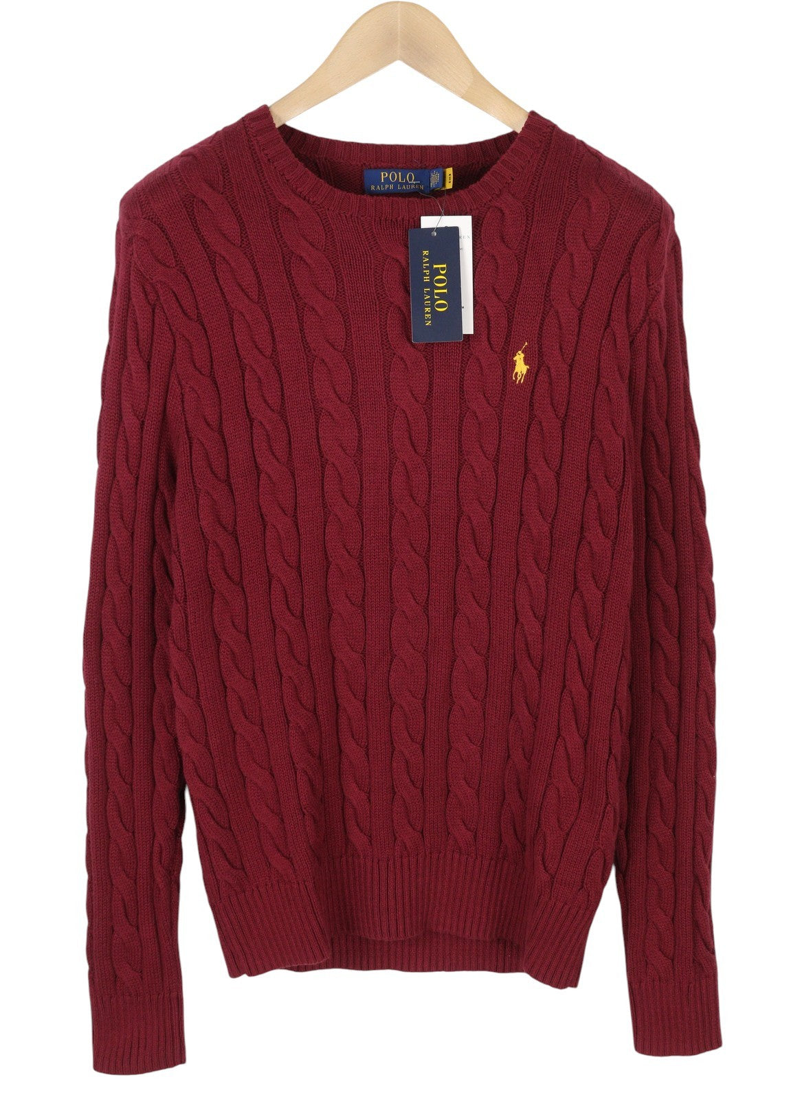 RALPH LAUREN Driver Cn-Long Sleeve Red Men Jumper S Burgundy Pullover RRP214