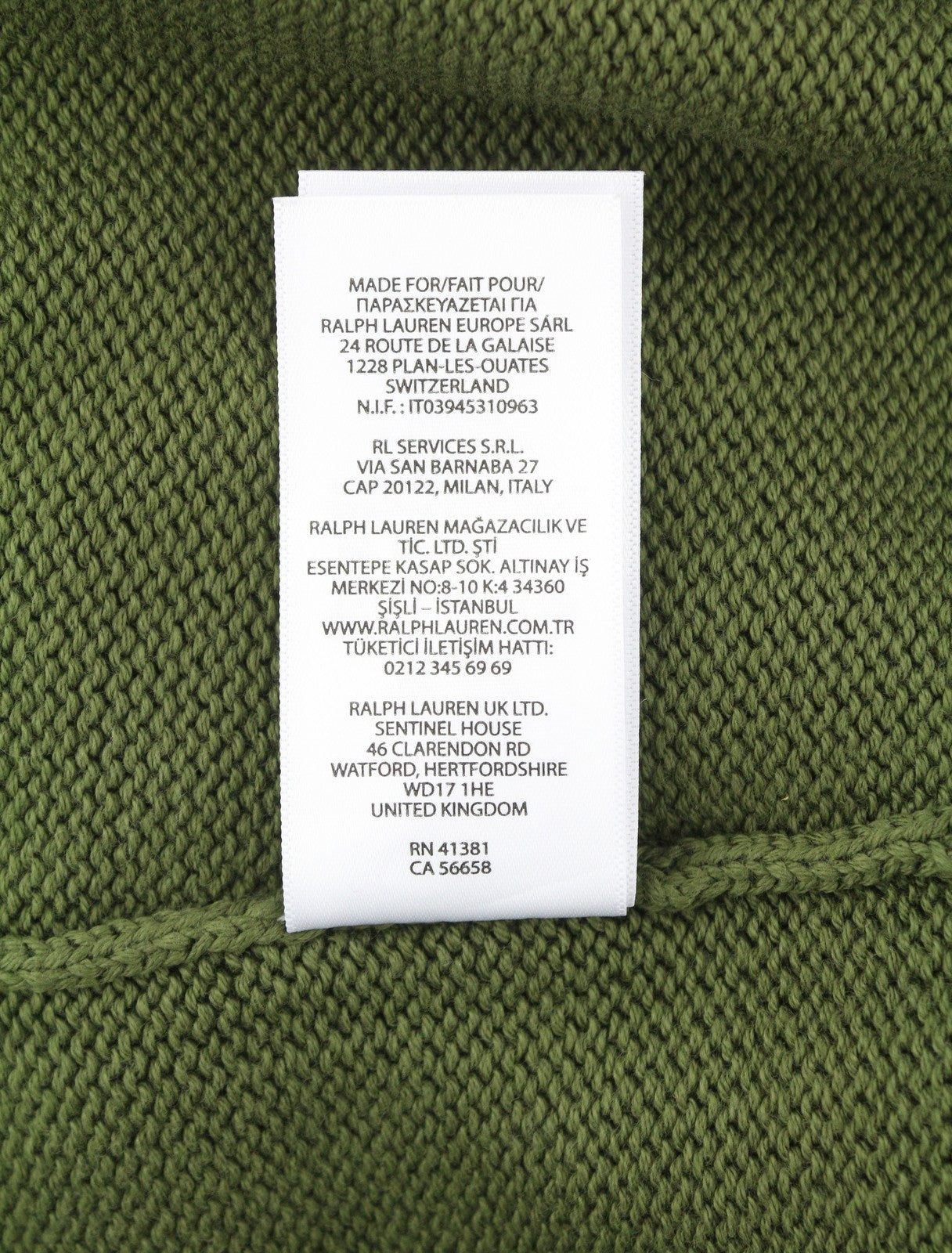 RALPH LAUREN Classics Olive Men Jumper M Half Zip Neck Fine Knit Pull On