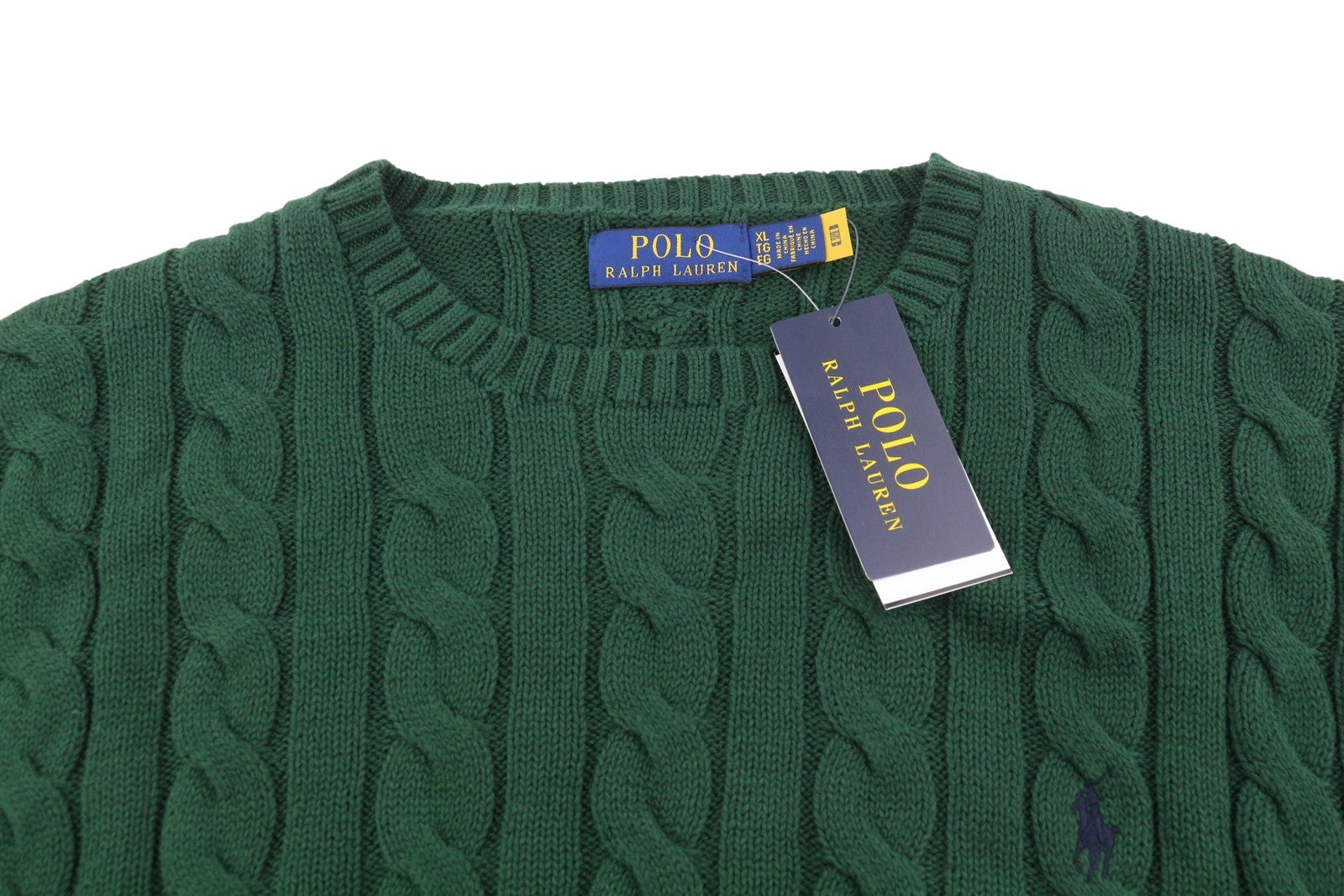 RALPH LAUREN Driver CN Long Sleeve Men Jumper XL Green Knit Pull On RRP214
