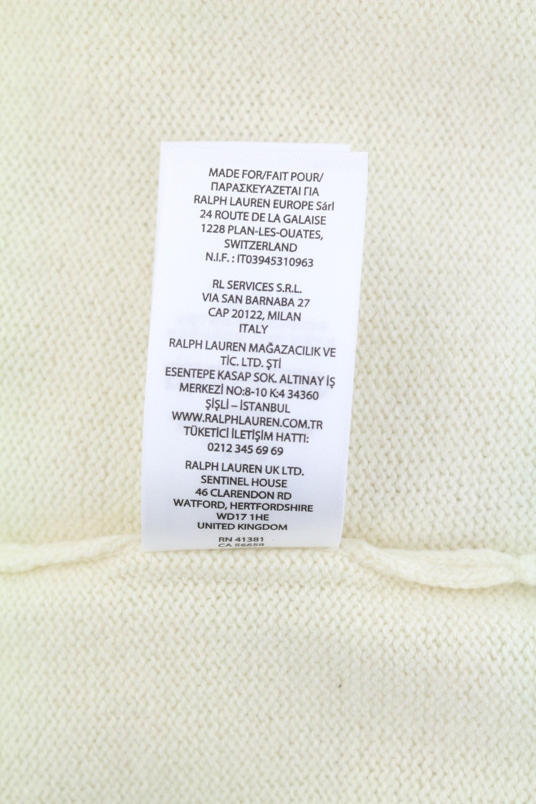 RALPH LAUREN Classics Cream Men Jumper 2XL Wool Blend Polo Pull On RRP220