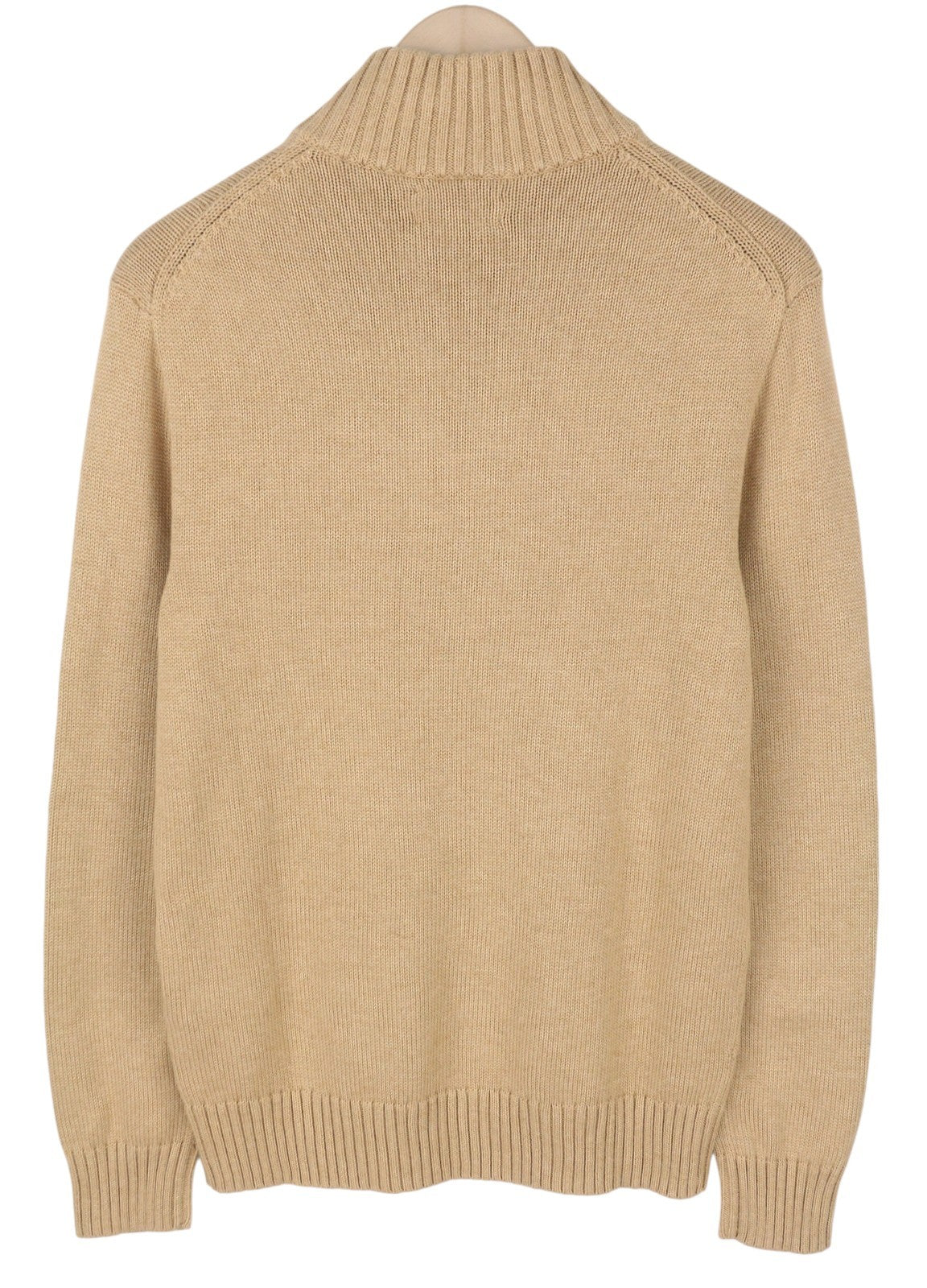 RALPH LAUREN Classic Men Jumper S Brown Melange Half Zip Collar Pull On RRP239