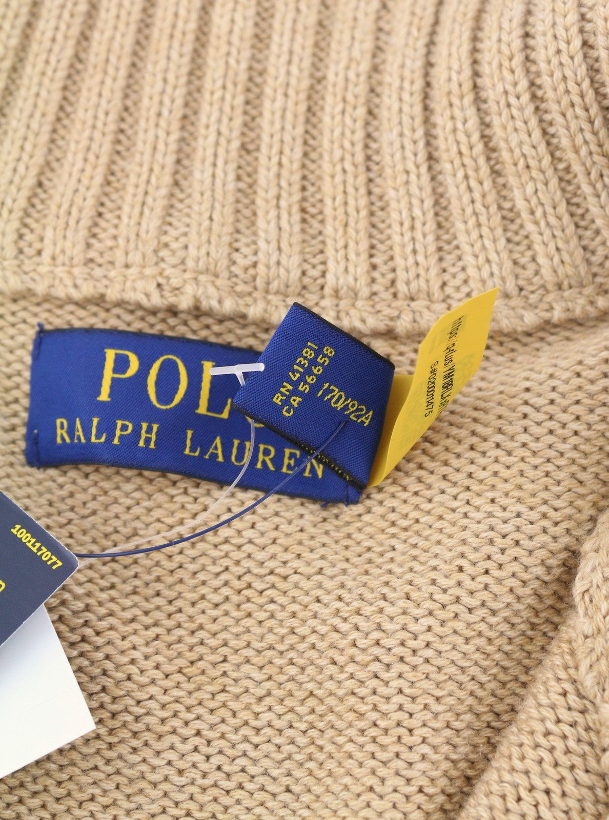 RALPH LAUREN Classic Men Jumper S Brown Melange Half Zip Collar Pull On RRP239