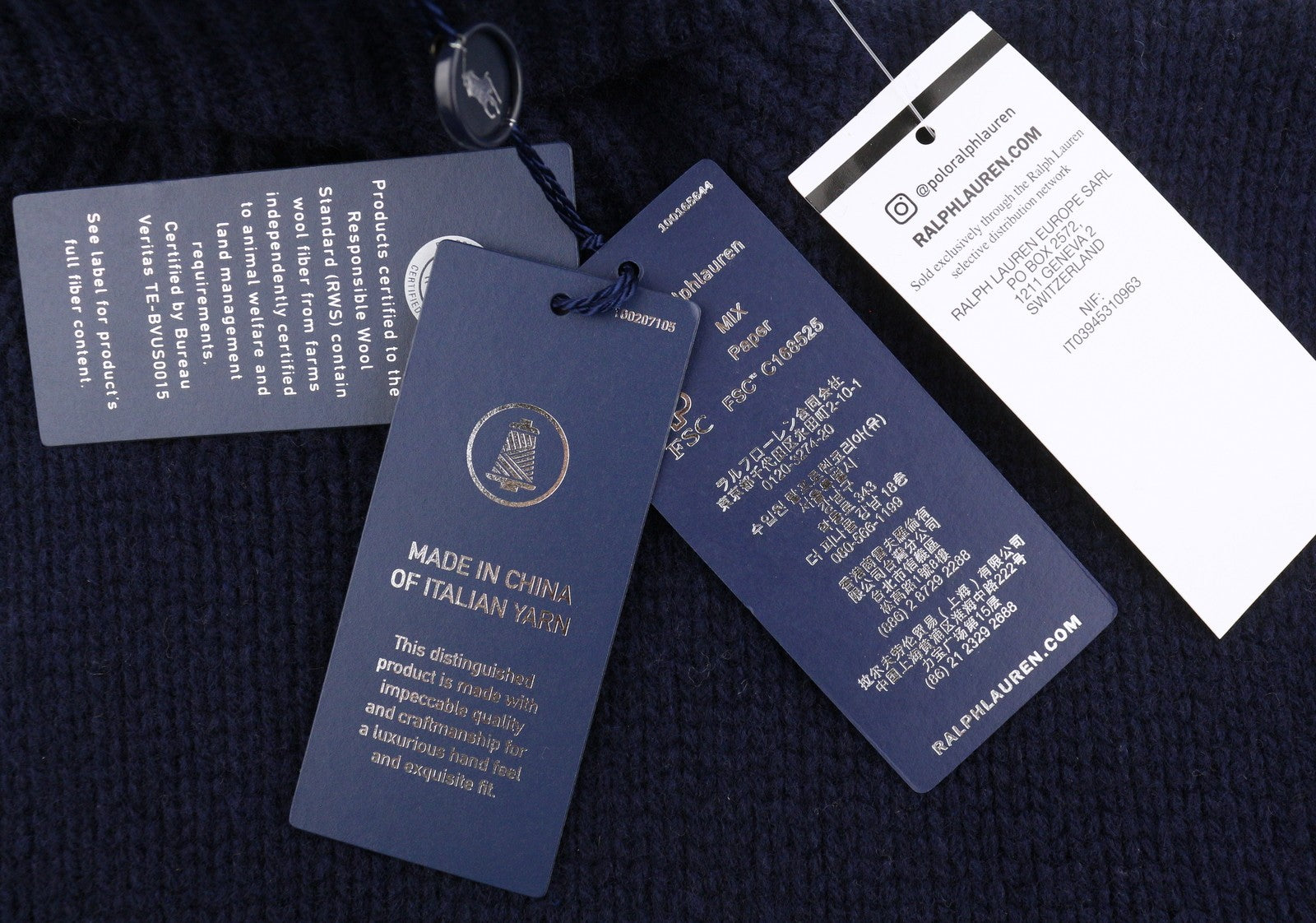 RALPH LAUREN Echo Men Jumper M Blue Wool Cashmere Fine Knit Pull On RRP399