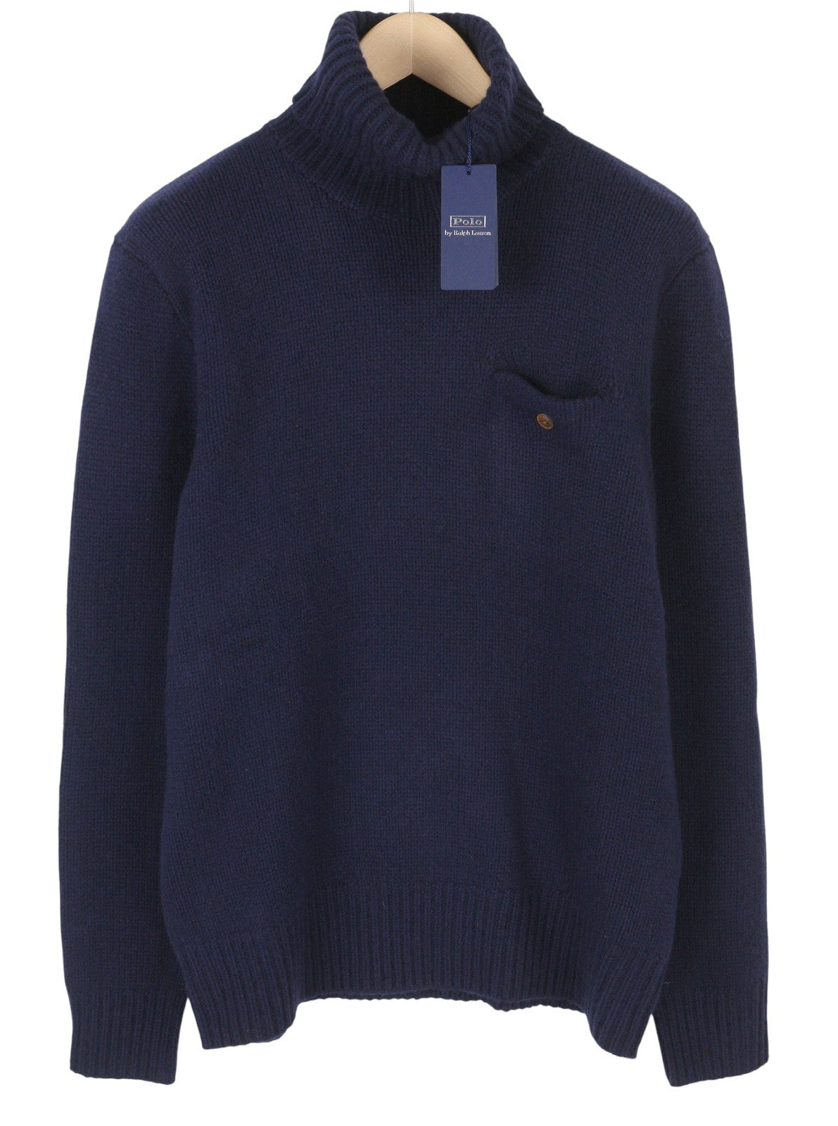RALPH LAUREN Echo Men Jumper M Blue Wool Cashmere Fine Knit Pull On RRP399