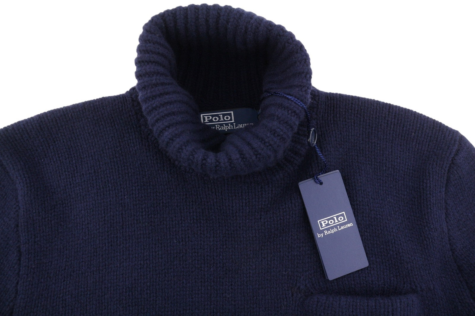 RALPH LAUREN Echo Men Jumper M Blue Wool Cashmere Fine Knit Pull On RRP399