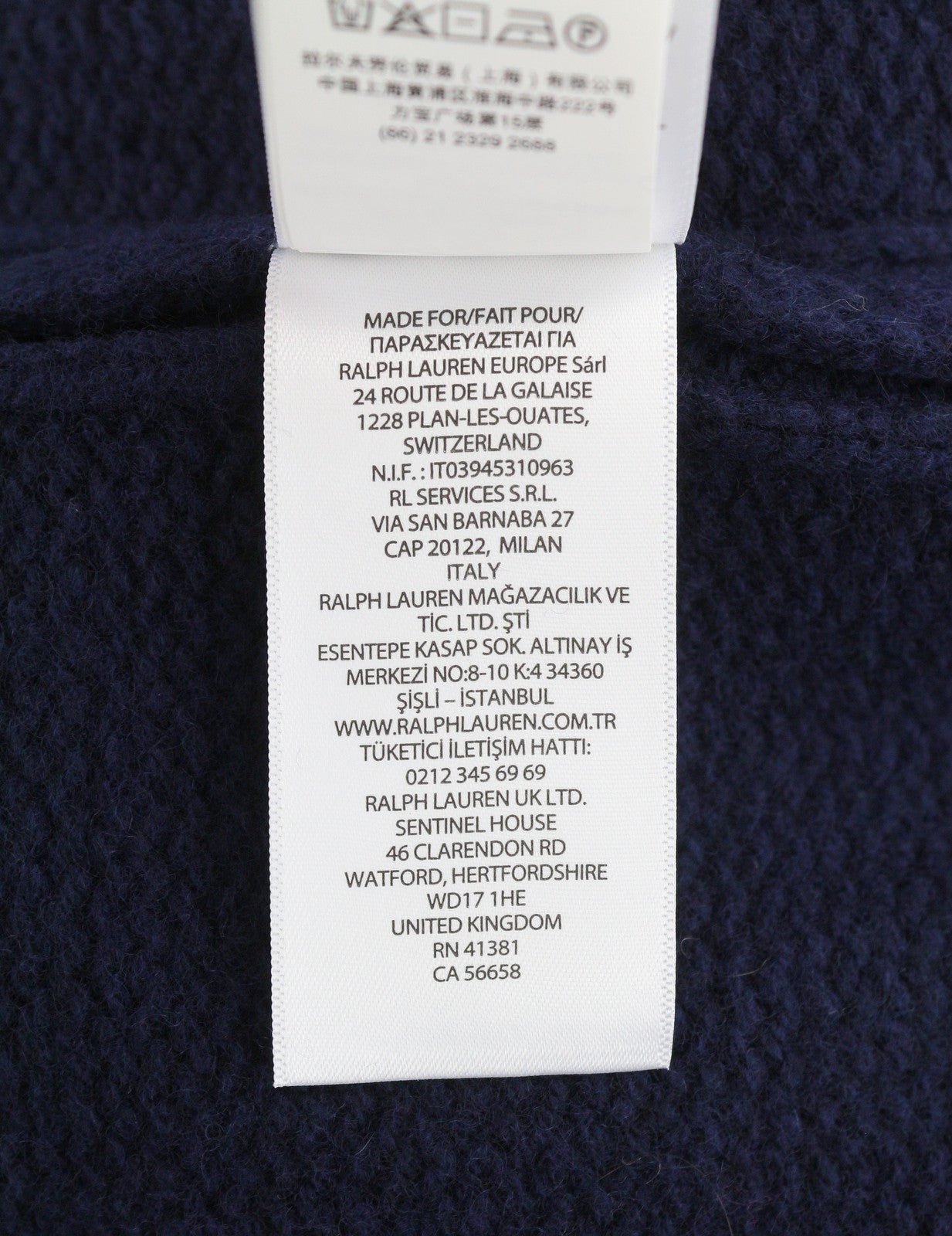 RALPH LAUREN Echo Men Jumper M Blue Wool Cashmere Fine Knit Pull On RRP399