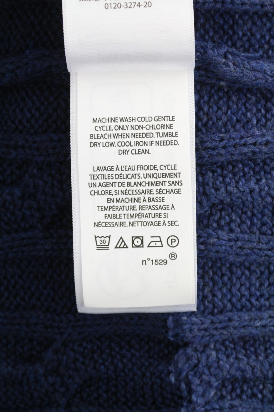 RALPH LAUREN Classics Blue Men Jumper M Striped Cable Knit Wool Pull On RRP258