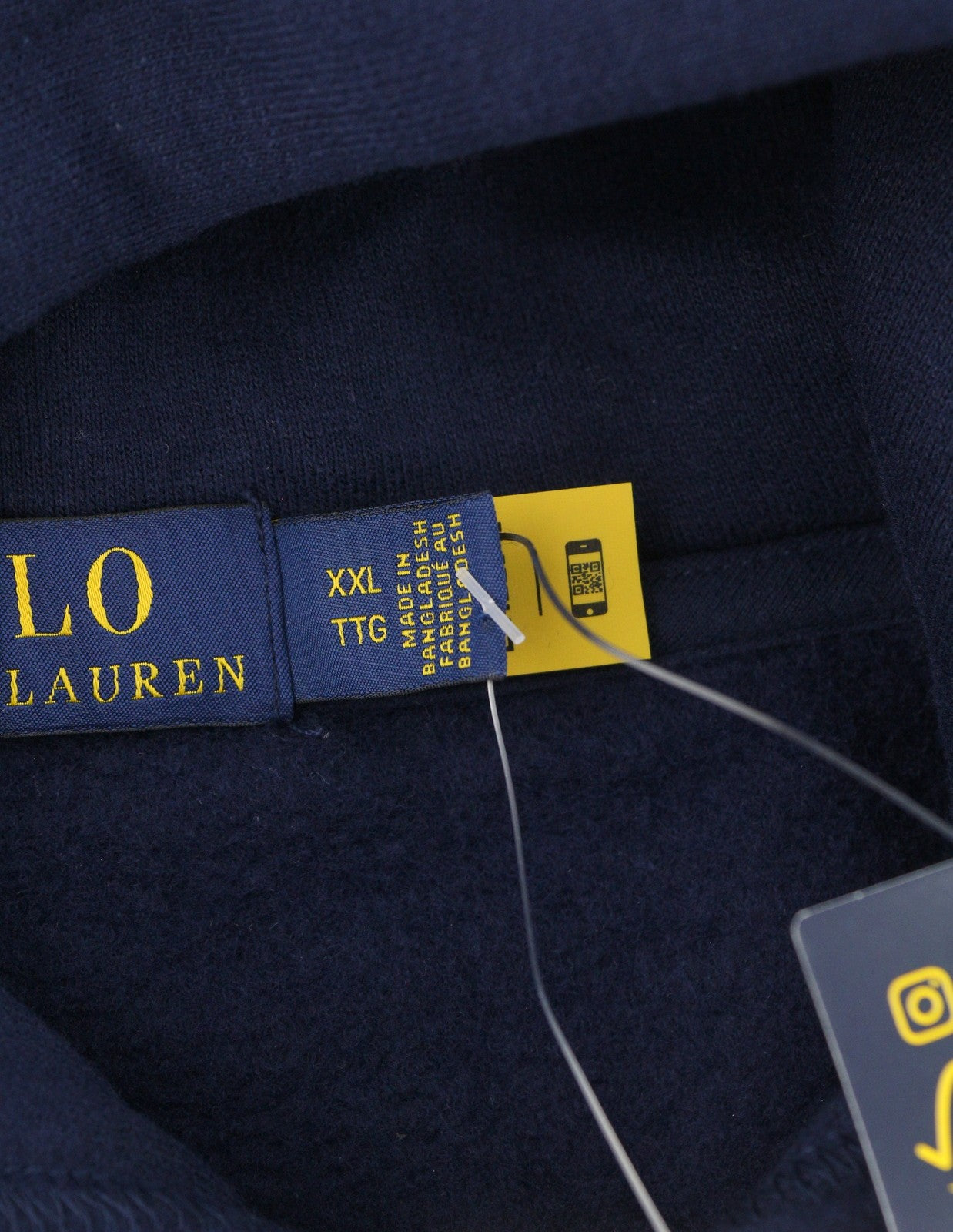 RALPH LAUREN Men Hoodie 2XL Dark Blue Hooded Kangaroo Pocket Pull On RRP199