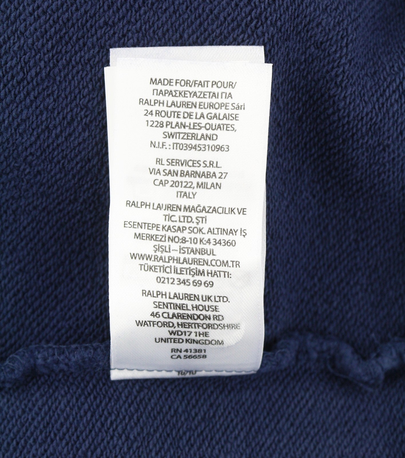 RALPH LAUREN Classics Navy Men Hoodie XL Logo Hooded Kangaroo Pull On