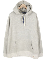 RALPH LAUREN Men Hoodie 2XL Grey Melange Logo Pocket Hooded Pull On RRP299
