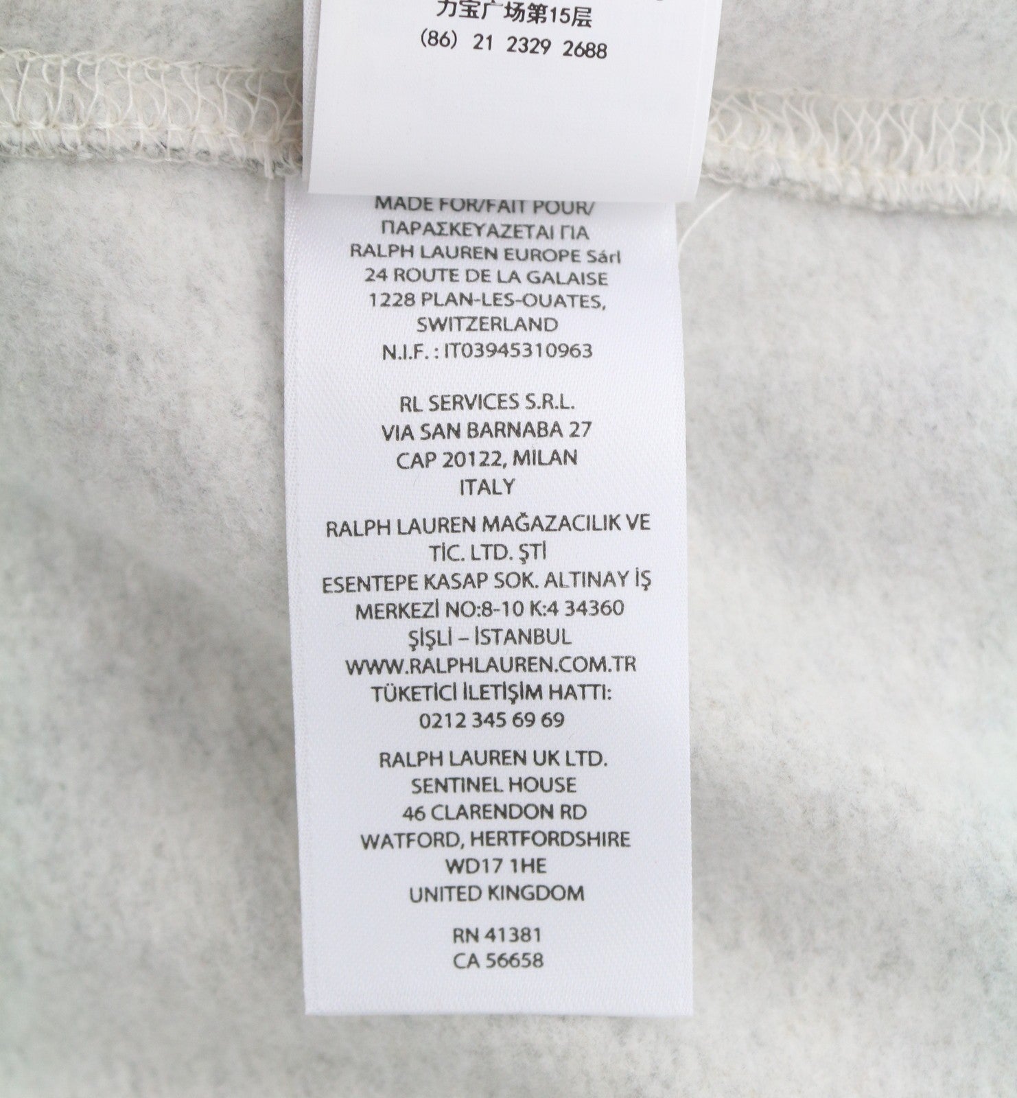 RALPH LAUREN Men Hoodie 2XL Grey Melange Logo Pocket Hooded Pull On RRP299