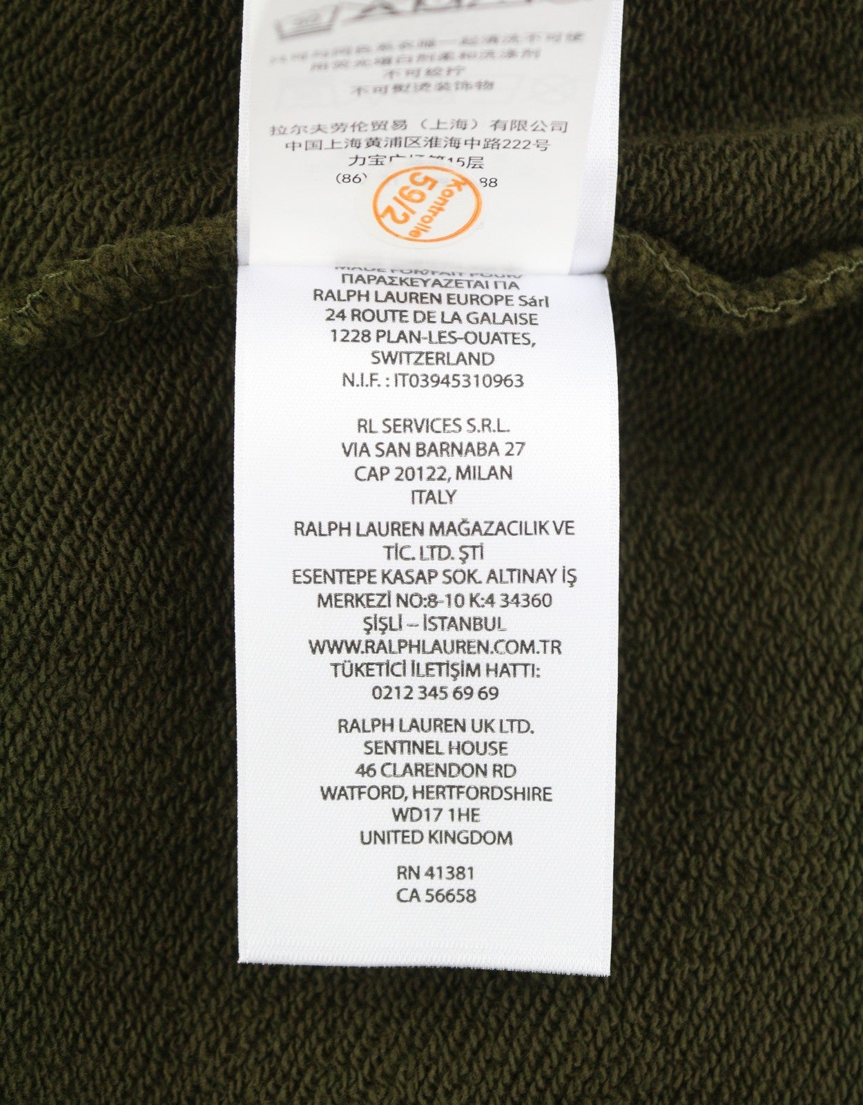 RALPH LAUREN Men Sweatshirt 2XL Dark Green Polo Half Button Knit RRP199
