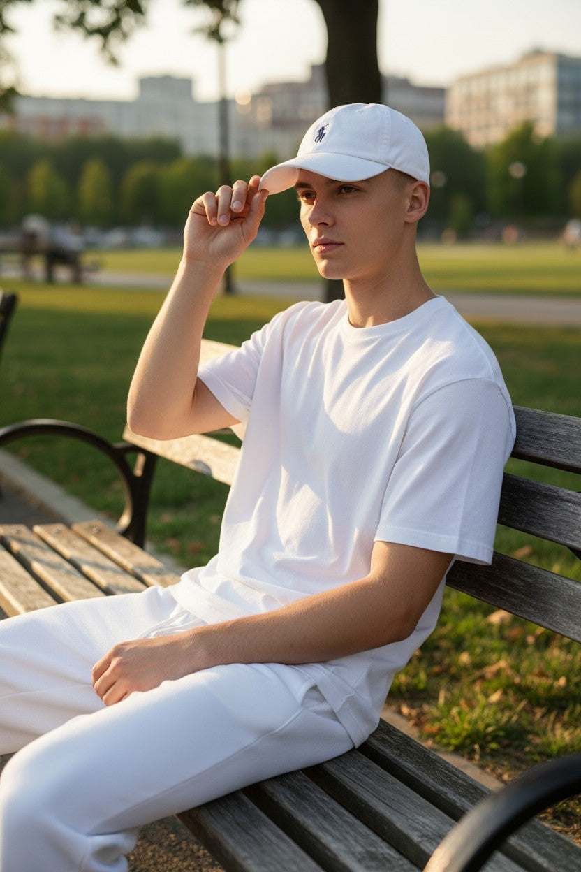RALPH LAUREN Core Replen Men Cap OS White Logo Embroidered Baseball Unisex
