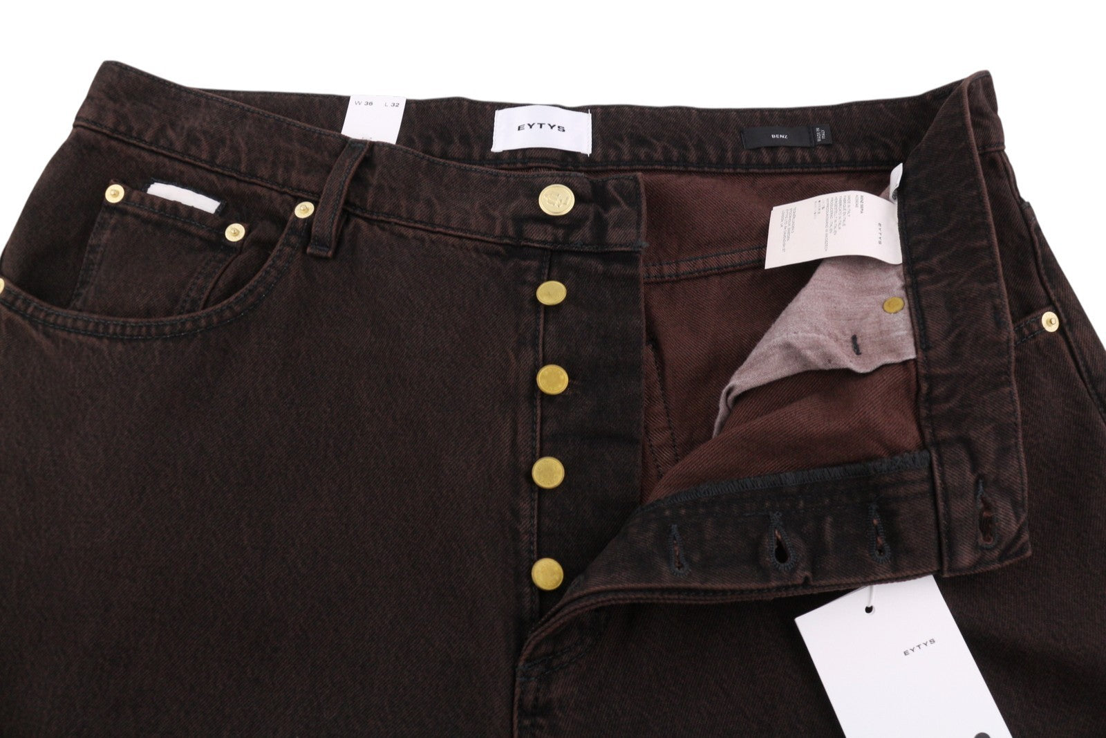 EYTYS Benz Sepia Baggy Fit Women Jeans W36/L32 Brown Faded Men Unisex RRP370