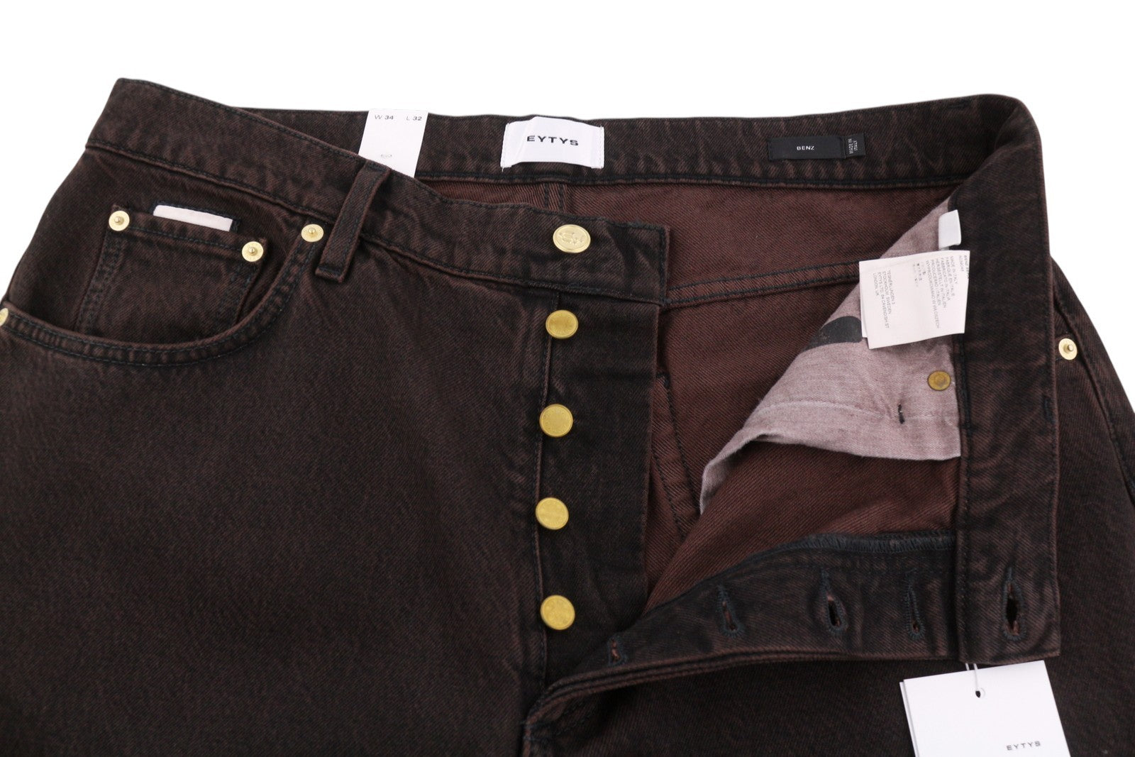 EYTYS Benz Sepia Baggy Fit Women Jeans W34/L32 Brown Faded Men Unisex RRP370