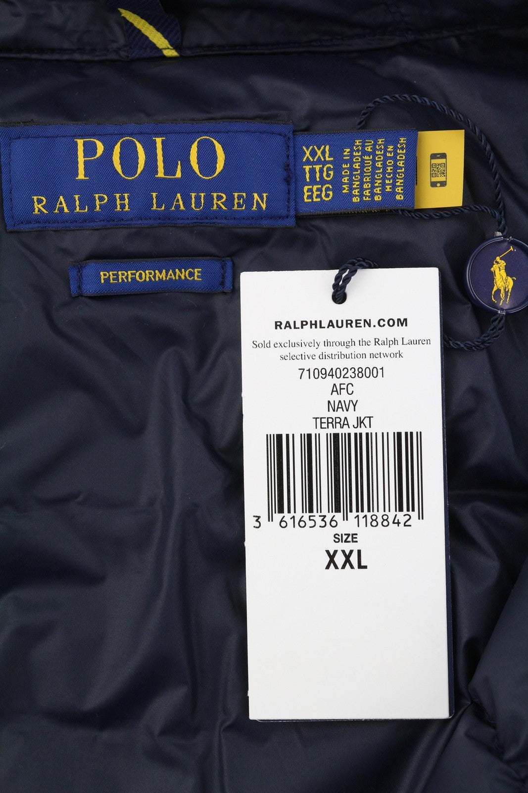 RALPH LAUREN Terra Men Jacket 2XL Blue Quilted Performance Puffer RRP350