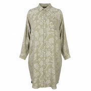 R13 Jumbo Shirtdress Women Dress M/L Olive Floral Linen Blend RRP1295 PS26