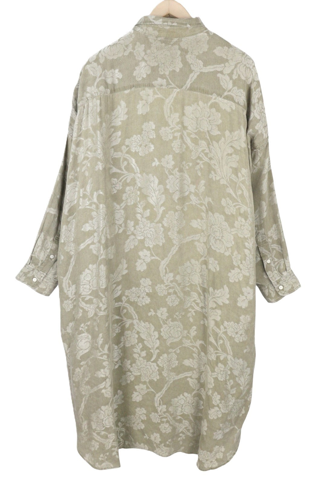 R13 Jumbo Shirtdress Women Dress M/L Olive Floral Linen Blend RRP1295 PS26