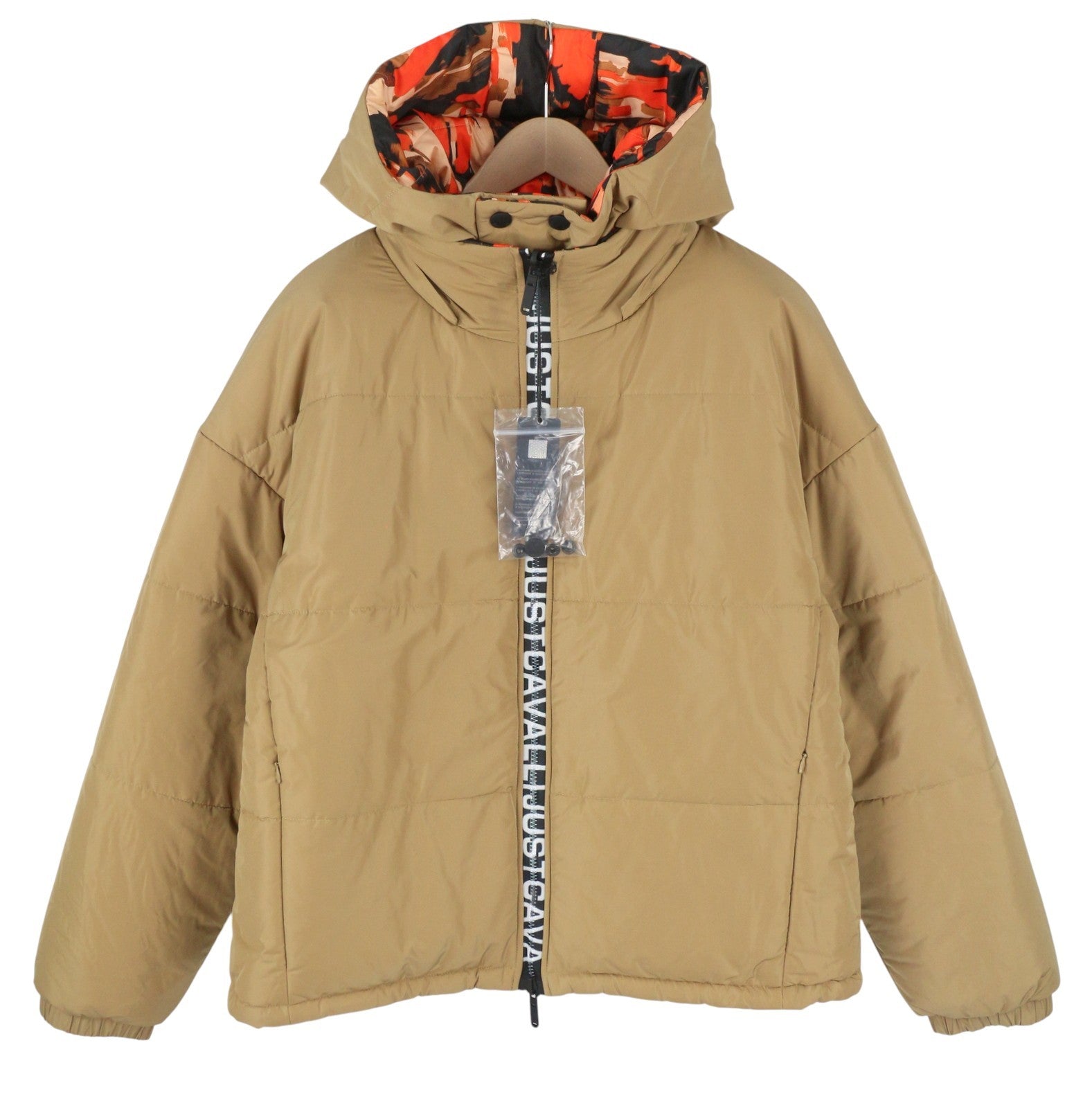 JUST CAVALLI Men Jacket 54 Color Print Padded Hooded Reversible RRP710