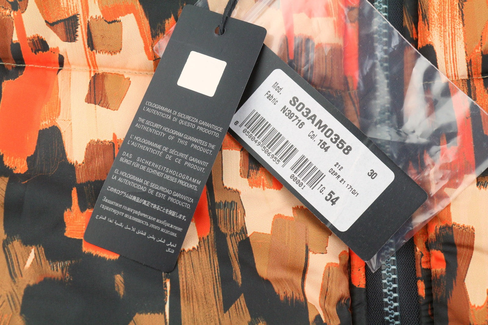 JUST CAVALLI Men Jacket 54 Color Print Padded Hooded Reversible RRP710