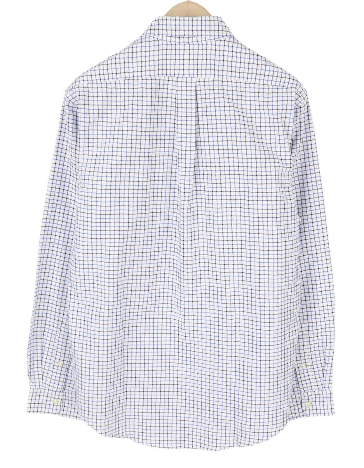 RALPH LAUREN Men Shirt XL White Checkered Custom Fit Button-Down Logo RRP169